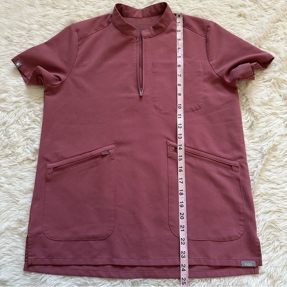Figs Scrub Top Nata Zip Henley Technical Collection Mauve XXS - Picture 10 of 11